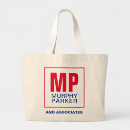 Modern Blue Red White Business Monogram Logo Jumbo Stoffbeutel