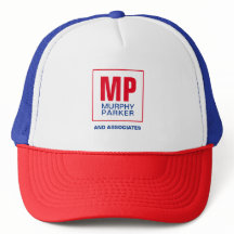 Modern Blue Red White Business Monogram Logo