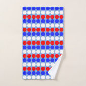 Modern Blue Red White Stripes auf Sky Blue B Badhandtuch Set (Handtuch)