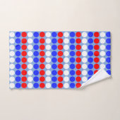 Modern Blue Red White Stripes auf Sky Blue B Badhandtuch Set (Handtuch)