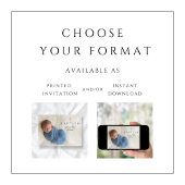 Modern Blue Religious Cross Boy Baptism Foto Einladung