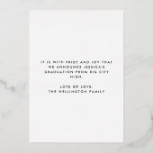 Modern Blue Retro Typografy Foto 2022 Abschluss Folieneinladung (Rückseite)