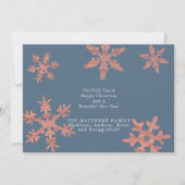 Modern Blue Rustic Snowflake 3 Foto Weihnachten (Rückseite)