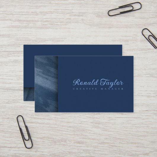 Modern Blue Samt Textur Business Card Visitenkarte (Vorderseite/Rückseite Beispiel)