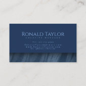 Modern Blue Samt Textur Business Card Visitenkarte (Rückseite)