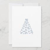 Modern Blue Scribble Bow Weihnachts-Party Einladung (Rückseite)