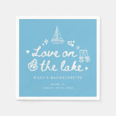 Modern Blue Script Lake Bachelorette Weekend Serviette (Vorderseite)