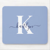 Modern Blue Script Monogram Mousepad (Vorne)