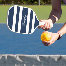 Modern Blue Script Name Pickleball Schläger
