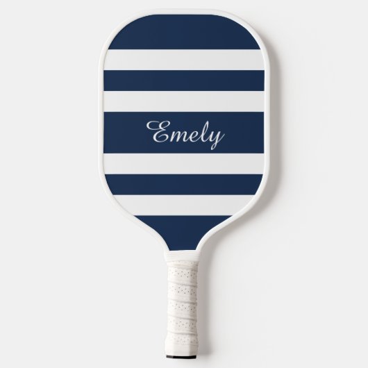 Modern Blue Script Name Pickleball Schläger (Rückseite)