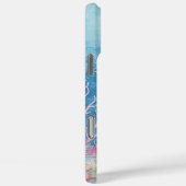 Modern Blue Sea Motif Monogram Case-Mate iPhone Hülle (Rückseite / Rechts)