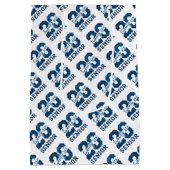 Modern Blue SENIOR Graduation Mittlere Geschenktüte (Rückseite)