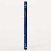 Modern Blue Silver Glitzer Confetti Monogram Case-Mate iPhone Hülle (Hinten/Rechts)