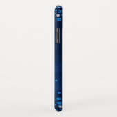 Modern Blue Silver Glitzer Confetti Monogram Case-Mate iPhone Hülle (Hinten/Rechts)