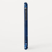 Modern Blue Silver Glitzer Confetti Monogram Case-Mate iPhone Hülle (Hinten/Links)