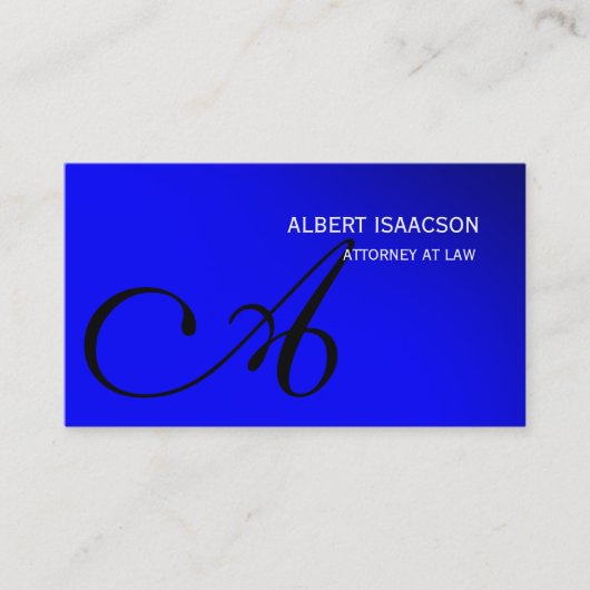 Modern Blue Simple Monogram Business Card Visitenkarte (Vorderseite)