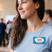 Modern Blue Simple Speech Bubble Fun Comic Book Namenschild