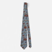 Modern Blue Skeleton Scuba Divers Necktie Krawatte (Vorderseite)