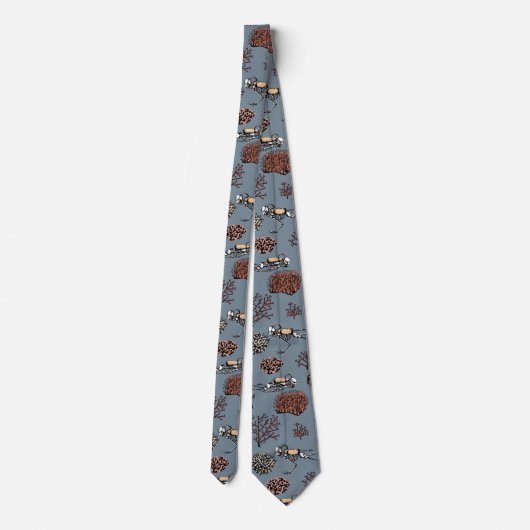 Modern Blue Skeleton Scuba Divers Necktie Krawatte (Rückseite)