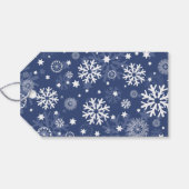 Modern Blue Snowflake Frohe Weihnachtsgeschenk Tag Geschenkanhänger (Rückseite Horizontal)