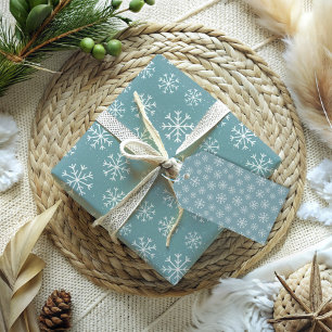 Modern Blue Snowflake Geschenkanhänger