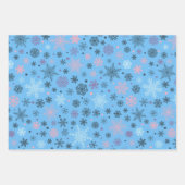 Modern Blue Snowflake Muster Set 3 Geschenkpapier Set (Vorderseite 2)
