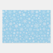 Modern Blue Snowflake Muster Set 3 Geschenkpapier Set (Vorderseite)