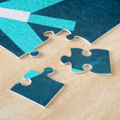 Modern Blue Snowflake Peace Joy Liebe Typografie Puzzle (Seite)