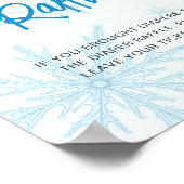Modern Blue Snowflakes Baby Shower Diaper Raffle Poster (Ecke)