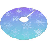 Modern Blue Snowflakes  Polyester Weihnachtsbaumdecke (Schrägansicht)