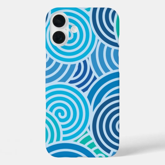 Modern Blue Spiral Muster Case-Mate iPhone Hülle (Rückseite)