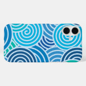 Modern Blue Spiral Muster Case-Mate iPhone Hülle (Rückseite (Horizontal))