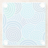 Modern Blue Spiral Muster Glasuntersetzer (Rückseite)