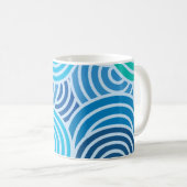 Modern Blue Spiral Muster Kaffeetasse (VorderseiteRechts)