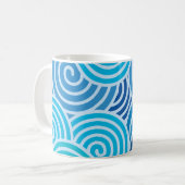 Modern Blue Spiral Muster Kaffeetasse (Vorderseite Links)