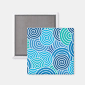 Modern Blue Spiral Muster Magnet (Vorderseite/Rückseite)