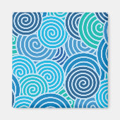 Modern Blue Spiral Muster Magnet (Vorne)
