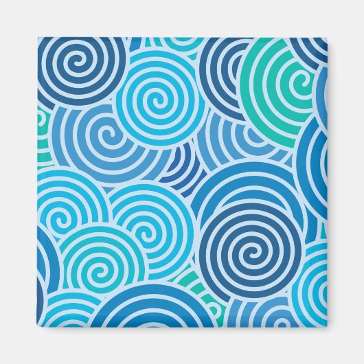 Modern Blue Spiral Muster Magnet (Vorne)