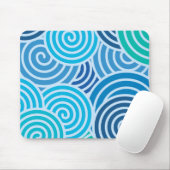 Modern Blue Spiral Muster Mousepad (Mit Mouse)