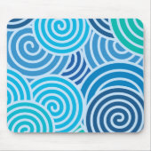 Modern Blue Spiral Muster Mousepad (Vorne)