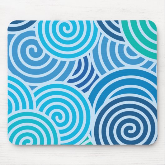 Modern Blue Spiral Muster Mousepad (Vorne)