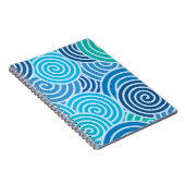 Modern Blue Spiral Muster Notizblock (Rechte Seite)