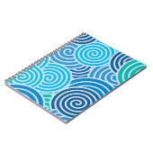 Modern Blue Spiral Muster Notizblock (Linke Seite)