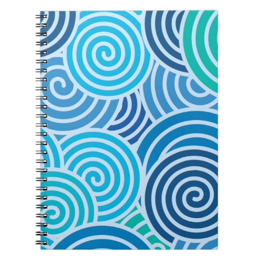 Modern Blue Spiral Muster Notizblock (Vorderseite)