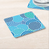 Modern Blue Spiral Muster Rechteckiger Pappuntersetzer (angewinkelt)