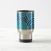 Modern Blue Spiral Muster Reisebecher (Mittel)
