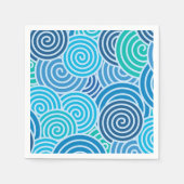 Modern Blue Spiral Muster Serviette (Vorderseite)