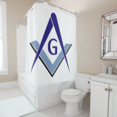 Modern Blue Square and Compass Duschvorhang (Beispiel)