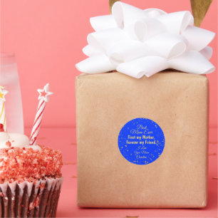 Modern Blue Star Best Mama Ever Mothers Day Runder Aufkleber