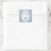 Modern Blue Star of David Simple Bar Mitzvah Quadratischer Aufkleber (Tasche)